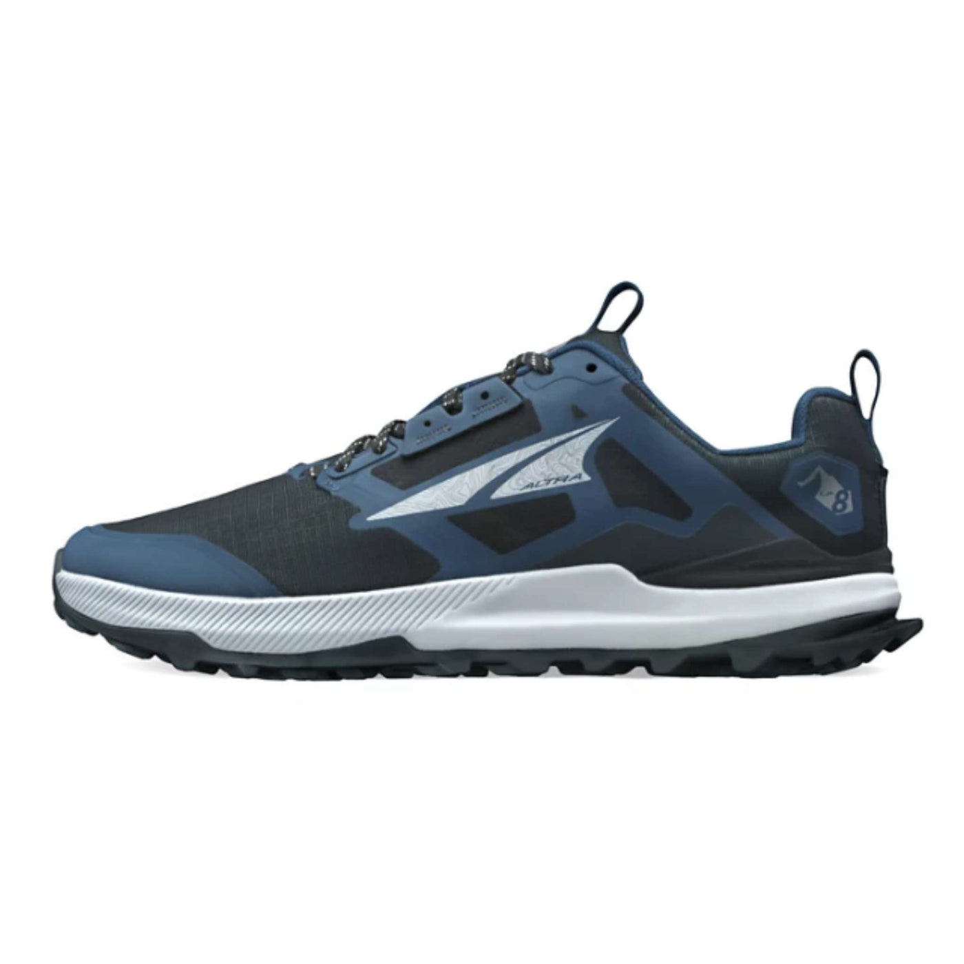 Altra Lone Peak 8 Wide - Mens | Trail Running Shoes | Further Faster Christchurch NZ | #navy-black