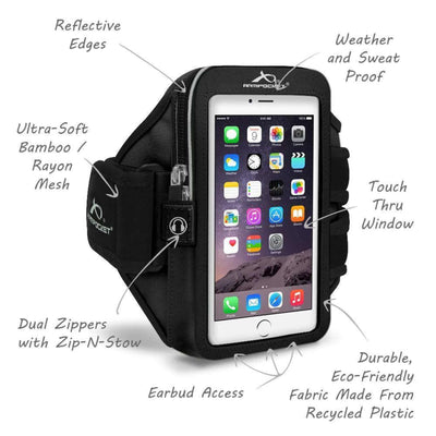 Armpocket Mega i-40 Plus Running Armband | Running Armband | Further Faster Christchurch NZ #black