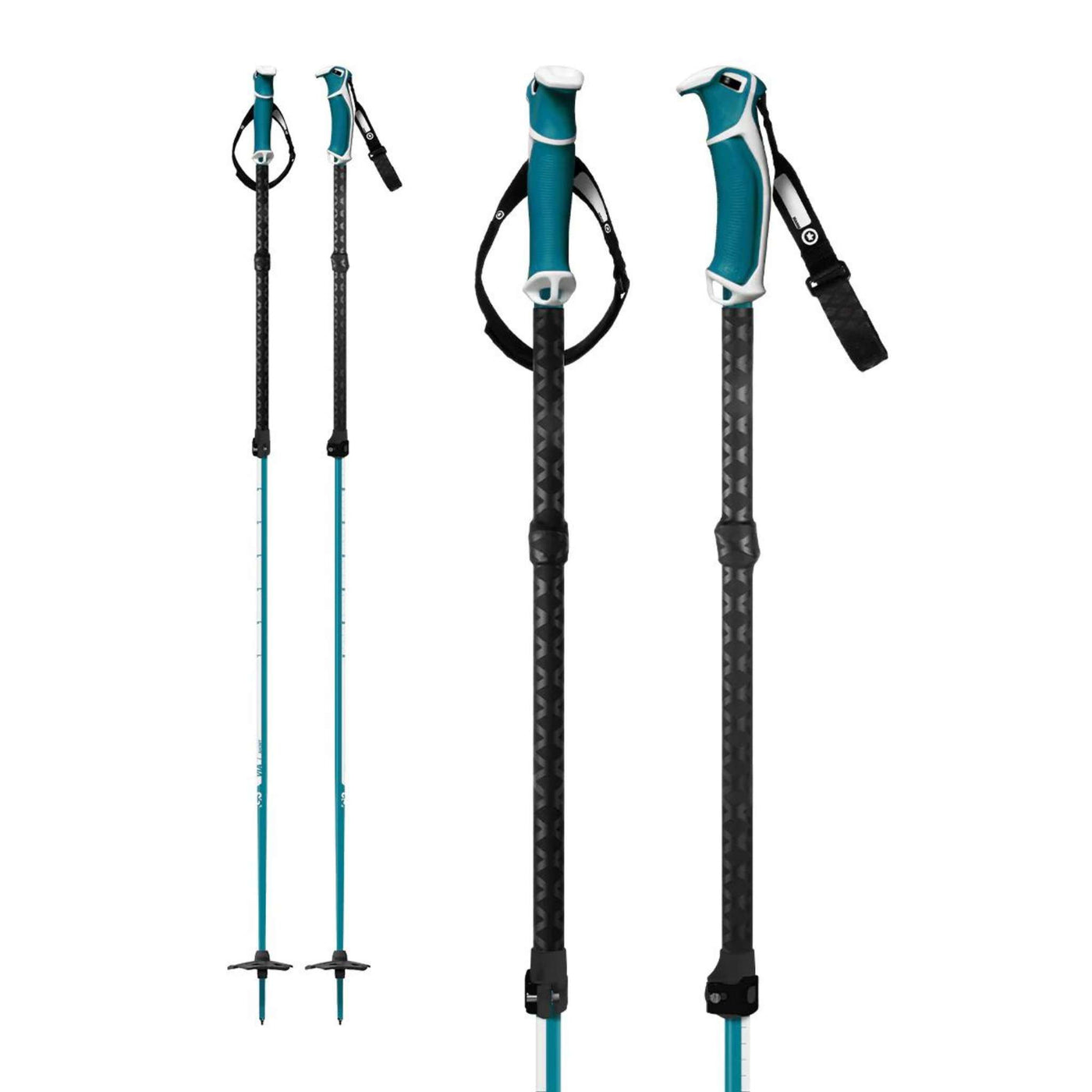 G3 VIA Aluminium Ski Poles 2 piece - Pair | Ski Touring Poles | Further Faster Christchurch NZ #teal