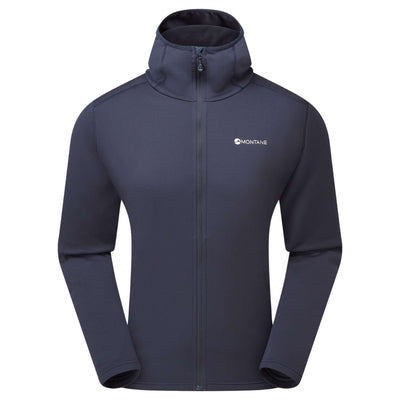 Montane Fury Lite Hoodie - Mens | Men's Soft Shell and Fleece Jacket | Further Faster Christchurch NZ | #eclipse-blue