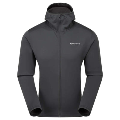 Montane Fury Lite Hoodie - Mens | Men's Soft Shell and Fleece Jacket | Further Faster Christchurch NZ | #midnight-grey