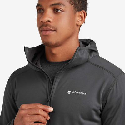 Montane Fury Lite Hoodie - Mens | Men's Soft Shell and Fleece Jacket | Further Faster Christchurch NZ | #midnight-grey