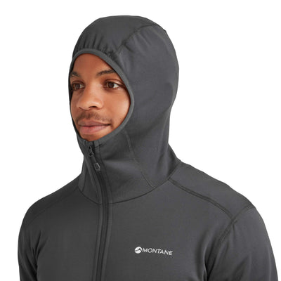 Montane Fury Lite Hoodie - Mens | Men's Soft Shell and Fleece Jacket | Further Faster Christchurch NZ | #midnight-grey