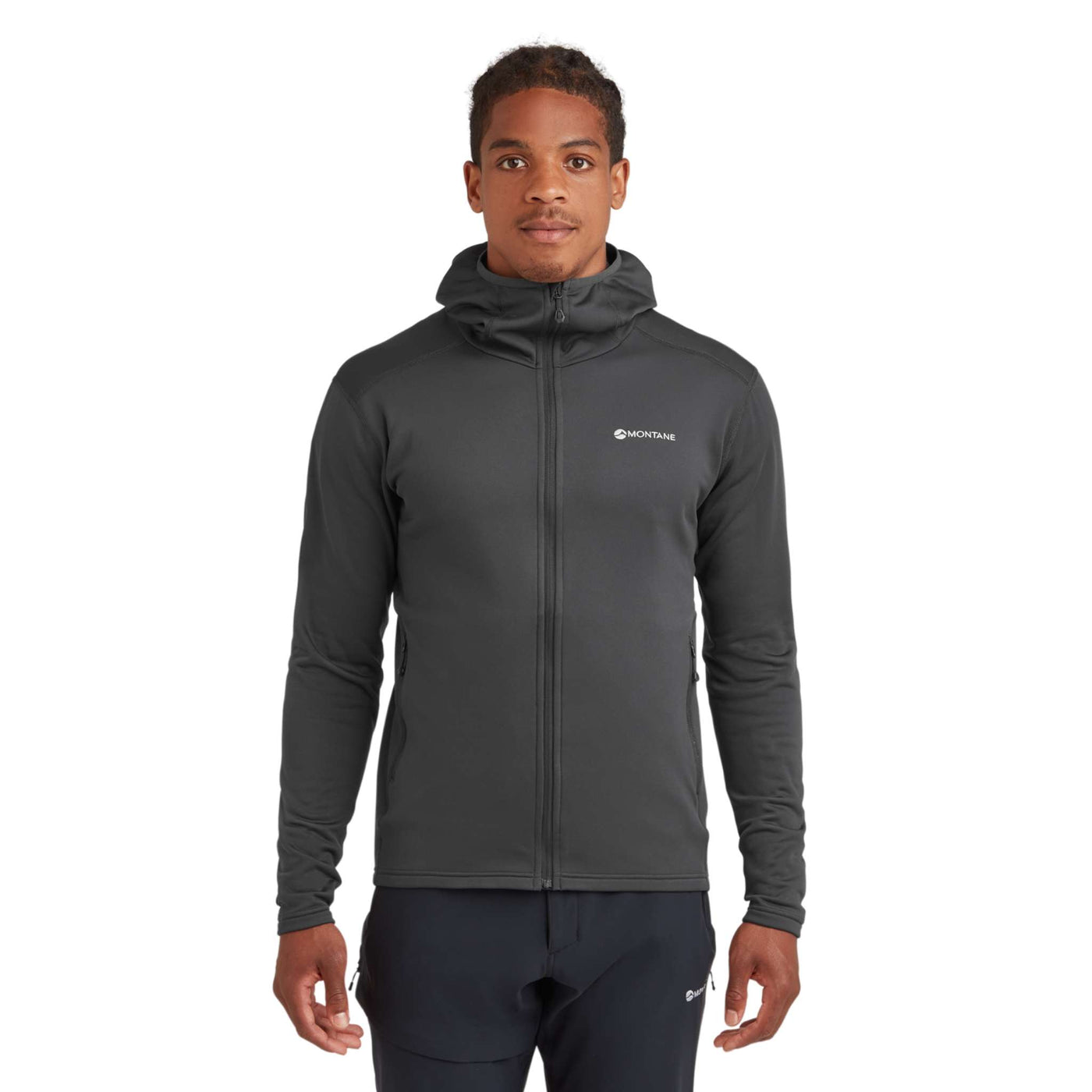 Montane Fury Lite Hoodie - Mens | Men's Soft Shell and Fleece Jacket | Further Faster Christchurch NZ | #midnight-grey