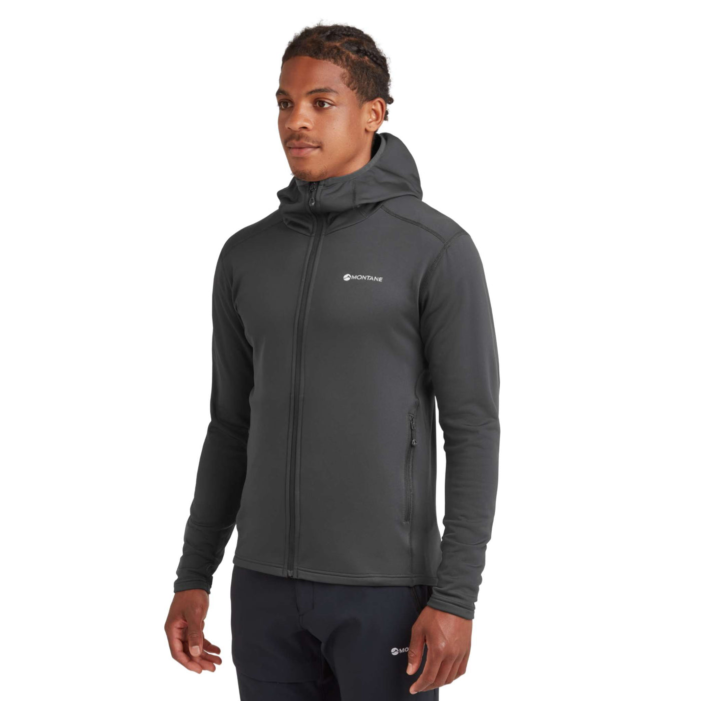 Montane Fury Lite Hoodie - Mens | Men's Soft Shell and Fleece Jacket | Further Faster Christchurch NZ | #midnight-grey