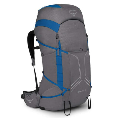 Osprey Exos Pro 55 - Mens | Hiking and Tramping Pack | Further Faster Christchurch NZ #grey-blue-exos