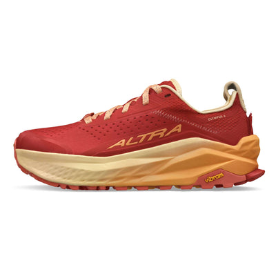 Altra Olympus 6 - Womens | Trail Running Shoe | Further Faster Christchurch NZ | #red-orange