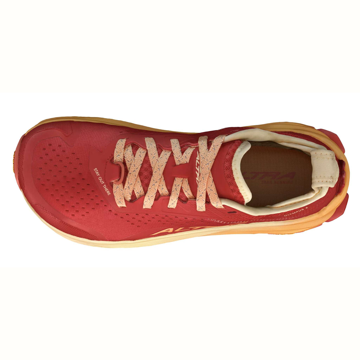 Altra Olympus 6 - Womens | Trail Running Shoe | Further Faster Christchurch NZ | #red-orange