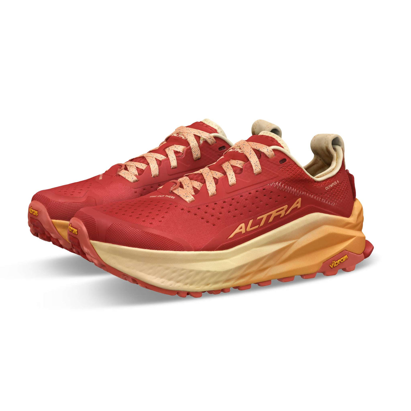 Altra Olympus 6 - Womens | Trail Running Shoe | Further Faster Christchurch NZ | #red-orange