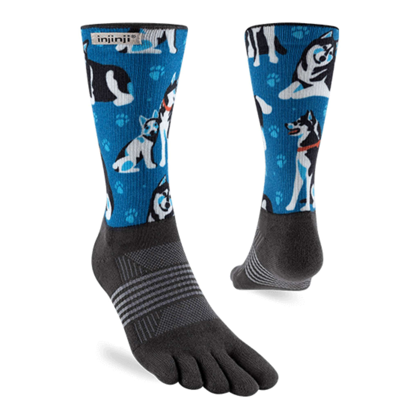 Injinji Trail Artist Designed Womens - Crew | Trail Running Socks | Further Faster Christchurch NZ | #huskies