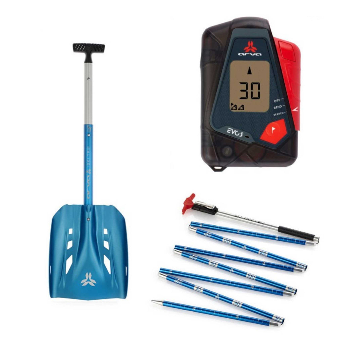 ARVA avalanche probe shovel kit