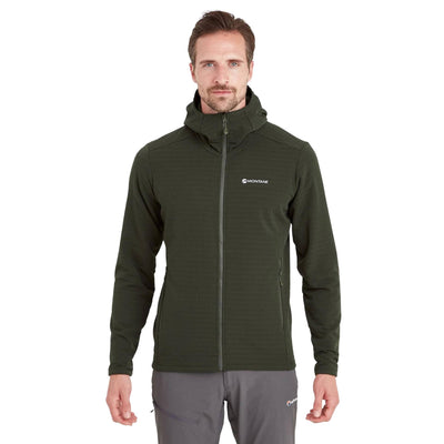 Montane Protium XT Hoodie - Mens | Hiking Mid Layer Fleece | Further Faster Christchurch NZ #oak-green