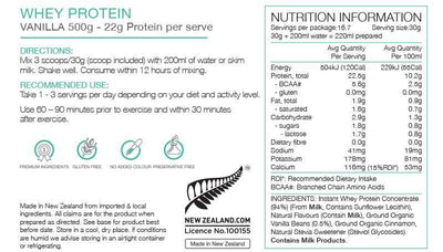 Pure Whey Protein 500g - Vanilla | Pure Sports Nutrition NZ