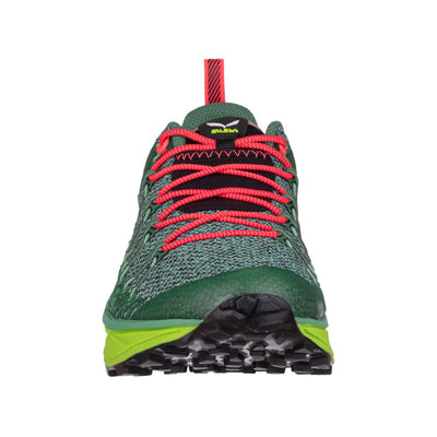 Salewa Clearance Dropline - Womens | Speedhiking Shoes | Further Faster Christchurch NZ #salewa-feld-green-fluo-coral